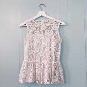 Lace peplum top